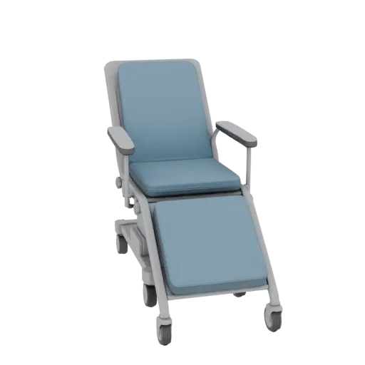 Emergency Exam Chair High Poly 3D model, close-up studio render, showing painted metal, clinical silhouette.