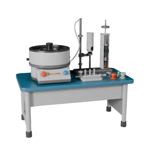 Research Centrifuge Stylized 3D model, stylized isometric render, showing glass, recognizable lab forms.