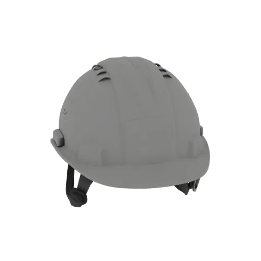 Warehouse Hard Hat Printable 3D model, isometric STL render, showing plastic shells, recognizable safety silhouettes.