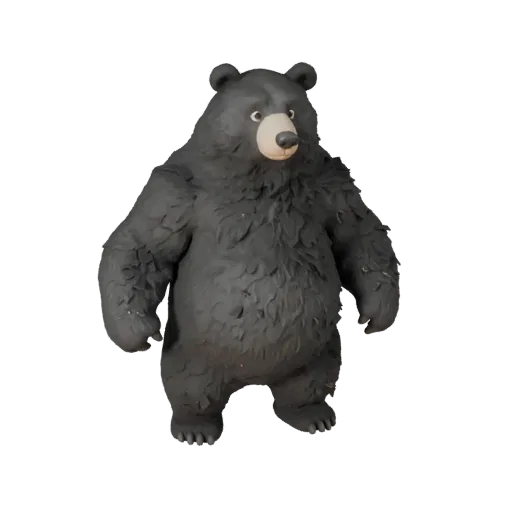 Cartoon Black Bear 3D Model - Stylized Asset for Animation