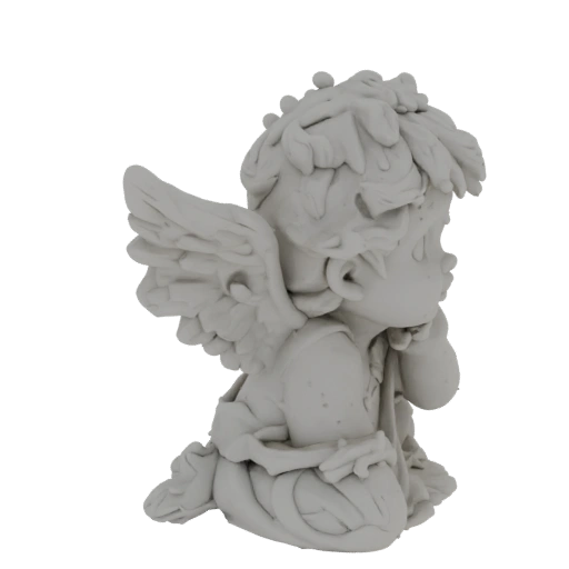 Angel Bas-Relief in Thoughtful Pose