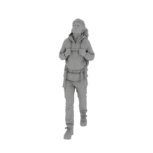 Hiker with Backpack 3D Model