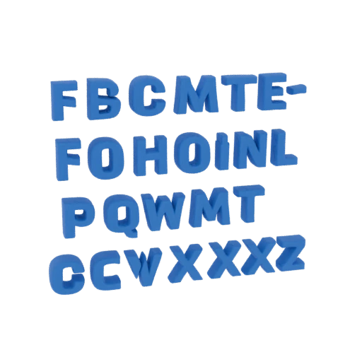 Blue Russian Alphabet Letters