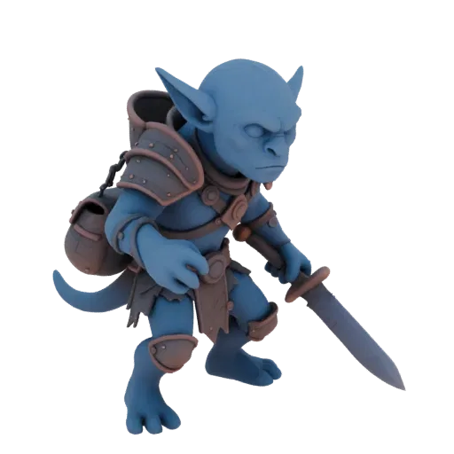 Figurine STL d'Archer Gobelin Ancien Fantastique Ambush Dread, rendu de table en trois-quarts, figurine d'ennemi imprimable e