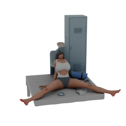 Gym Locker Room Stretch Pose 3D Model