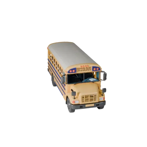 School Bus 3D Model for Blender & Games - Realistic PBR