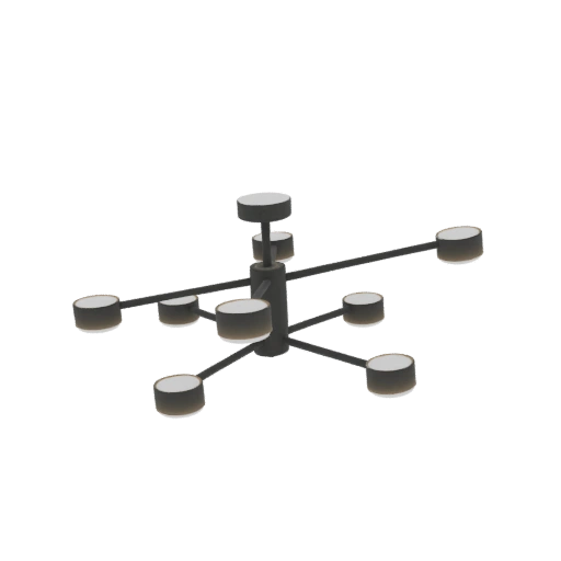Modern Sputnik Chandelier 3D Model