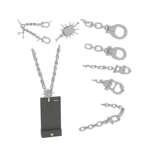 Gold Chain Style Necklace 3D model, three-quarter front view, AR viewer studio render, gold finish.