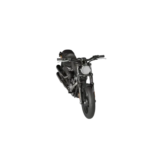 Modèle 3D de moto cruiser prête pour le jeu, vue studio trois-quarts, actif de véhicule prêt pour la production avec équilibr