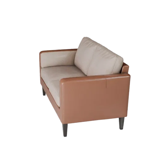 Sectional Loveseat High Poly 3D model, living room, close-up studio render, woven fabric detail.
