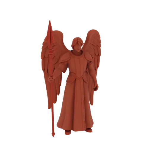 Miniature STL Ange Gardien Fantastique Debout, rendu trois-quarts de table, miniature de boss imprimable en résine avec Minia