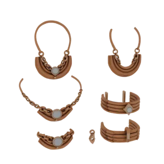 Boho Necklace Set print ready 3D model, front view studio render, showing set form, surface, and scale cues.