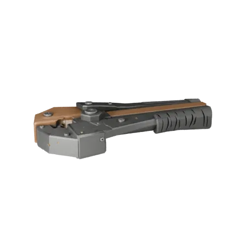 Insulated Clamp Low Poly 3D model, game viewport three-quarter view, showing painted metal, clear grip zones.