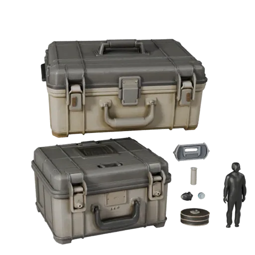 Utility Ammo Case Realistic 3D model, three-quarter studio render, showing plastic, usable openings.