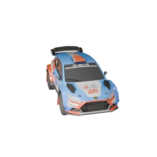 Spielbereiter Rallye-Rennwagen 3D-Modell für Echtzeitnutzung PBR-Asset