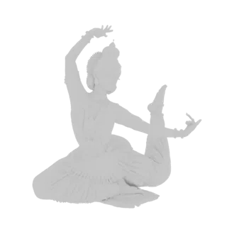 Modèle 3D d'une danseuse indienne classique dans une pose gracieuse de Nataraja, avec des détails complexes et une tenue trad