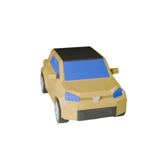 Low Poly Compact Car 3D Model for Unity & Unreal Games