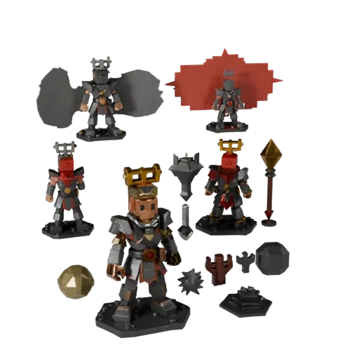 Dungeon Toy Photo Set low poly 3D model preview showing layered parts, three-quarter game view, depth and display scale