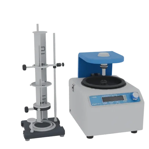Chemistry Centrifuge Realistic 3D model, three-quarter studio render, showing glass, recognizable lab forms.