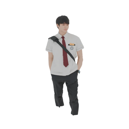 Modello 3D Uniforme Scolastica Coreana Ragazzo
