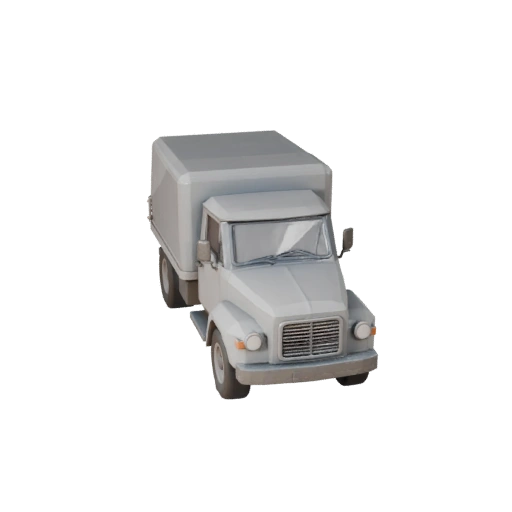 Modelo 3D de Camión de Carga Vintage Polygonal Bajo para Unity y Unreal