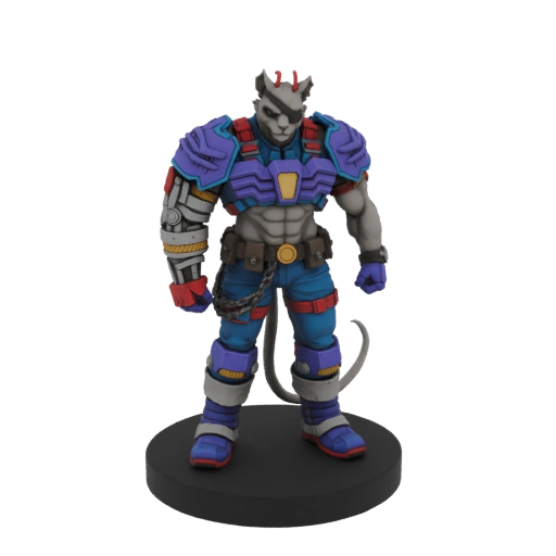Cybernetic Cat Warrior 3D Model