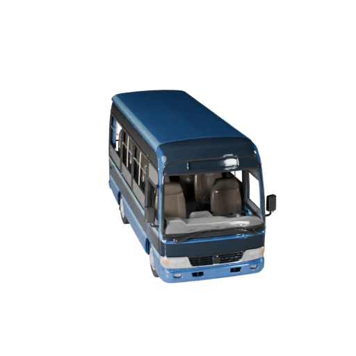 Modelo 3D de Micro-ônibus para Blender e Jogos - Asset PBR