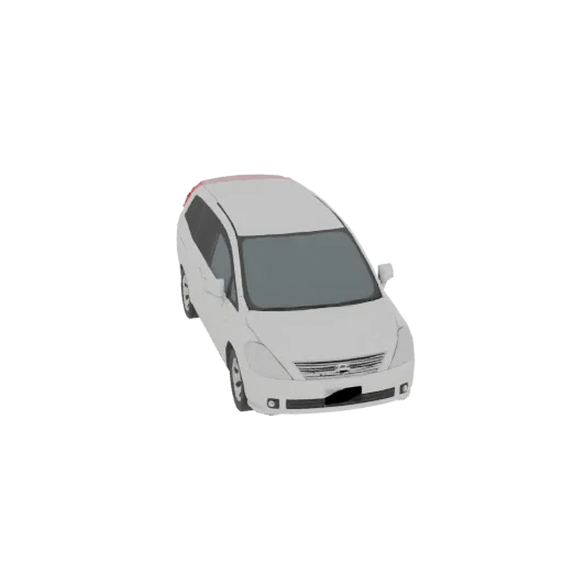 3D model of a white 2003-2006 Nissan Presage MPV, shown from a three-quarter front perspective against a white background.