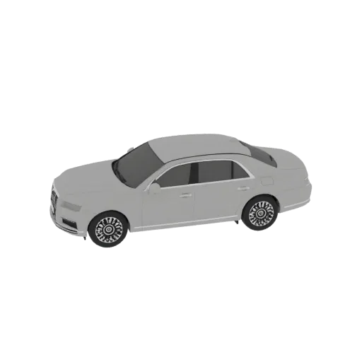 A 3D model render of a gray Audi A8 sedan, viewed from a three-quarter front angle against a white background.