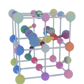 Classroom Crystal Lattice 3D model, three-quarter front view, AR viewer studio render, showing detail and scale.