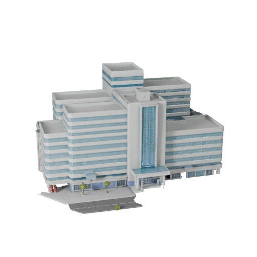 Krankenhausgebäude 3D-Modell für Blender - Render-Asset