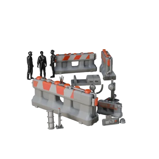 Roadwork Traffic Barrier High Poly 3D model, close-up studio render, showing concrete, site-ready silhouettes.