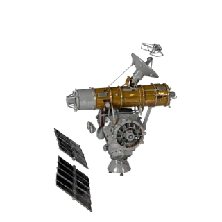 Modèle 3D Haute Poly du Télescope Orbital de Navigation, rendu studio rapproché, montrant les panneaux solaires, la silhouett