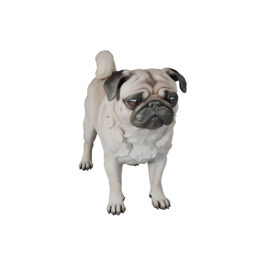 Realistic Pug Dog 3D Model - Rigged PBR Asset for Games | PBR
