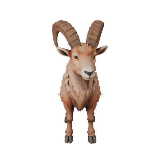 Modèle 3D de bouquetin dessin animé - Actif stylisé pour l'animation | Libre de droits