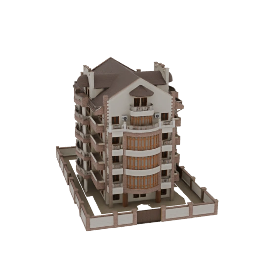 Modern Apartment Building with Balconies