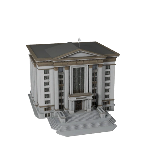 Tribunale High Poly 3D Model per Archviz per Architettura