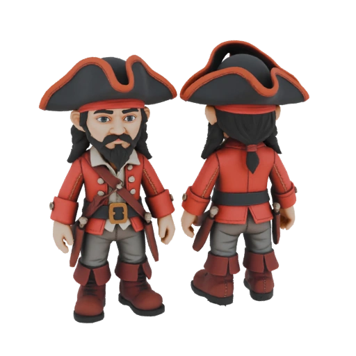 Cartoon Pirate Captain 3D Model
