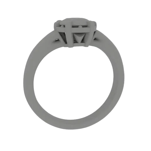 Solitaire Ring render detail 3D model, front-three-quarter studio render, highlighting ring form and finish detail.
