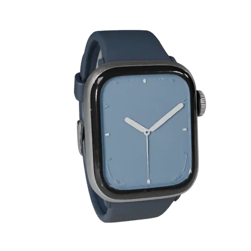 Fitness Smartwatch Realistic 3D model, three-quarter studio render, showing silicone, wearable fit.