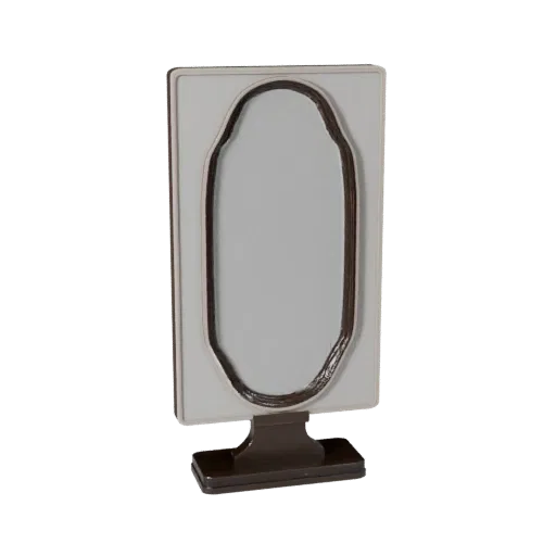 Modern Mirror 3D model, living room, three-quarter front view, Unity viewport, ceramic detail.