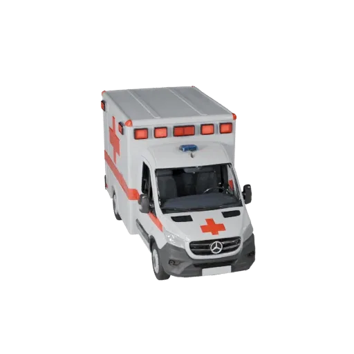Game Ready Ambulance 3D Model for Realtime Use PBR Asset