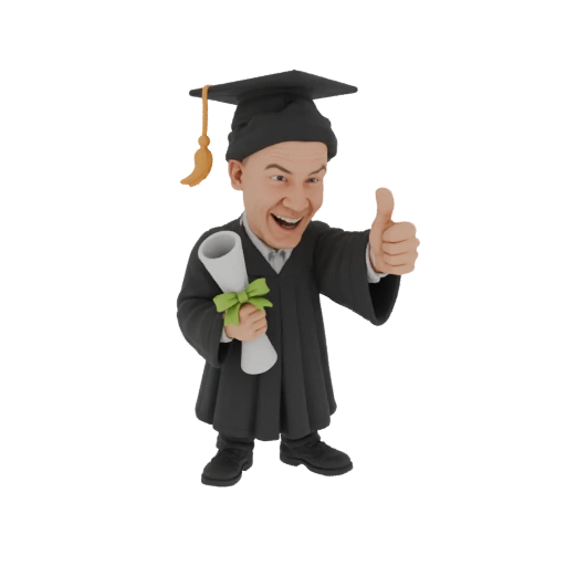 Graduation Thumbs Up 3D Model