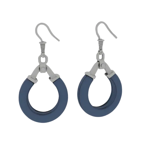 Hoop Style Earrings print ready 3D model, perspective studio render, showing earring form, surface, and scale cues.