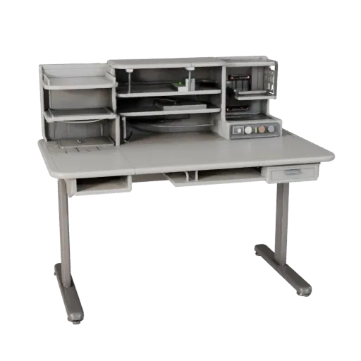 Startup Desk Organizer High Poly 3D model, close-up studio render, showing plastic, desk-scale silhouettes.