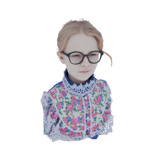 Young Girl with Glasses and Floral Dress