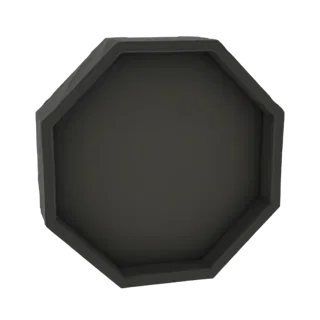 A dark gray, octagonal tray with a raised rim, presented as a 3D model.