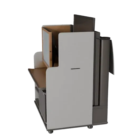 Home Office Desk Organizer High Poly 3D model, close-up studio render, showing plastic, desk-scale silhouettes.