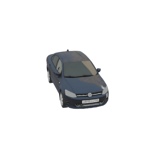 Dark Blue Volkswagen Polo Sedan 3D Model