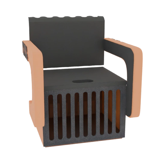 Modern Armchair with Grille Base